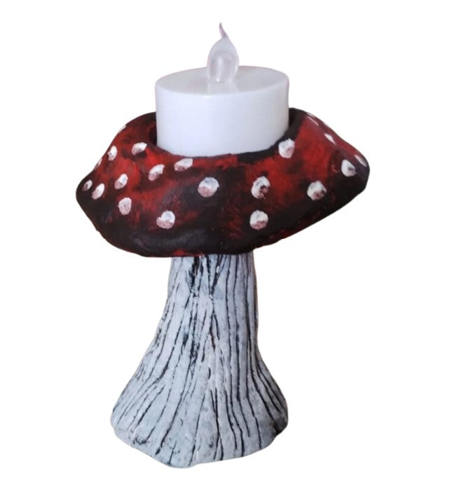 Mushroom Ceramic Tealight holder (+LED candle)